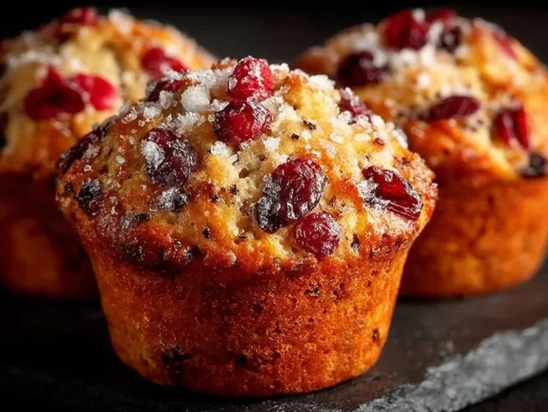 Cranberry orange breakfast muffins freshly baked and ready to enjoy