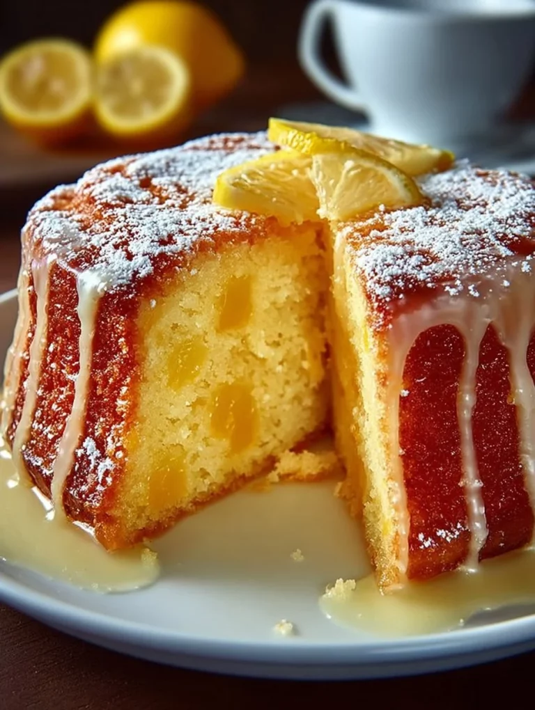 Deliciously moist lemon cake topped with lemon icing and zest