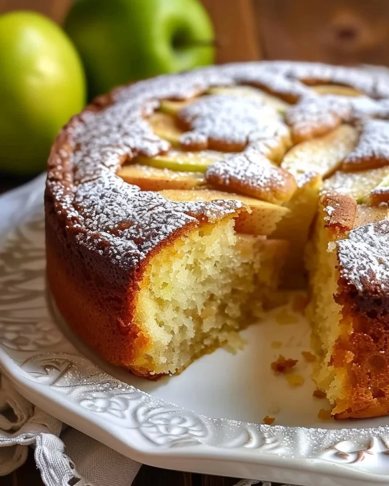 Delicious soft apple cake made to aid in weight loss.