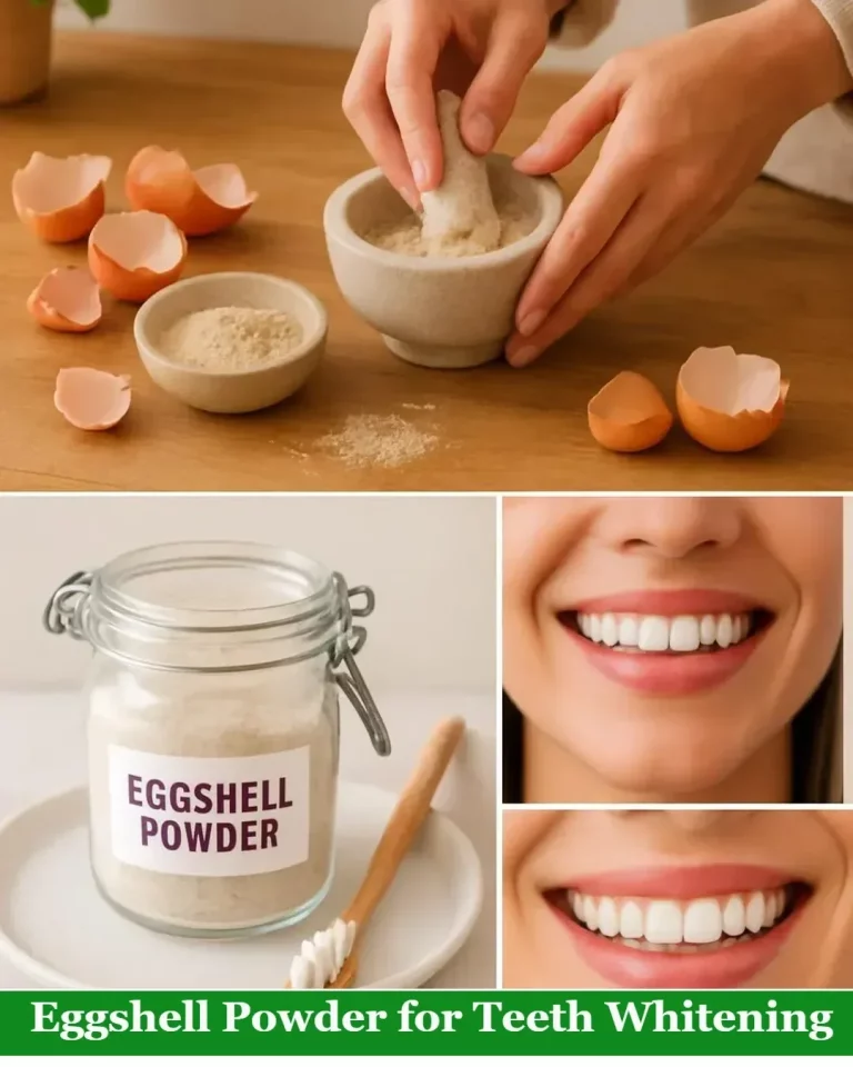 Eggshell powder for natural teeth whitening solution.
