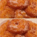 Delicious fried apple fritters with a crispy golden exterior