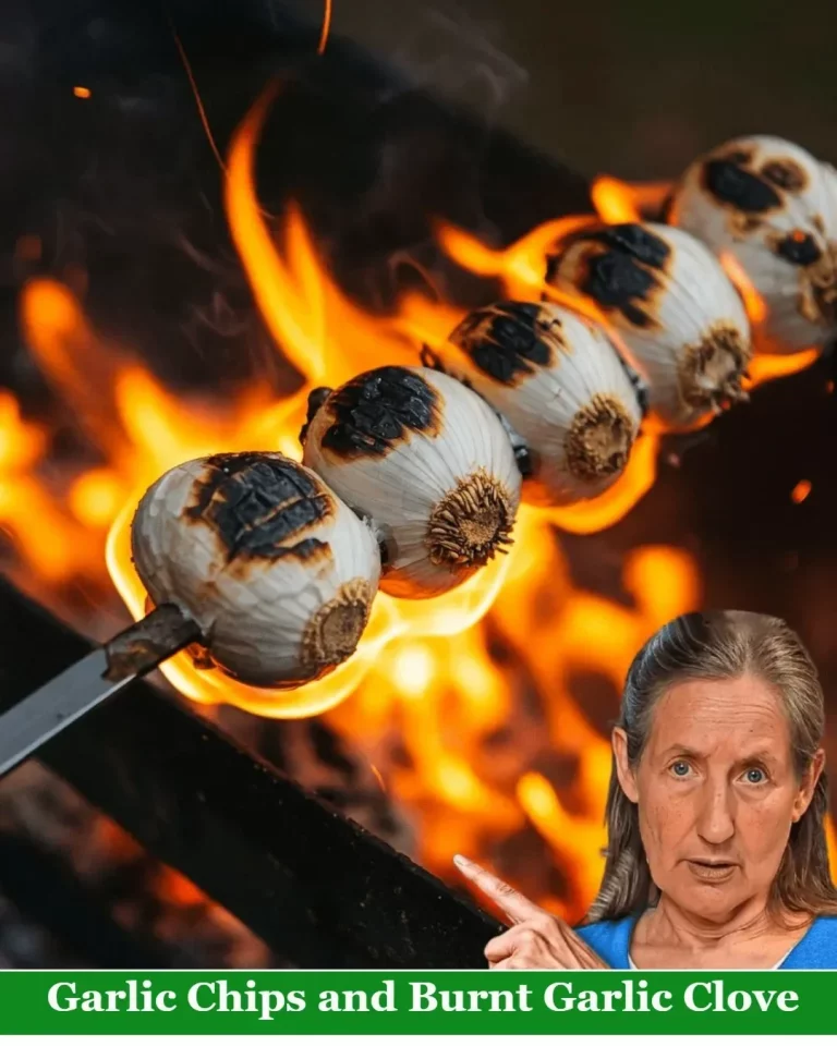 Crispy garlic chips served with burnt garlic cloves, a flavorful snack.