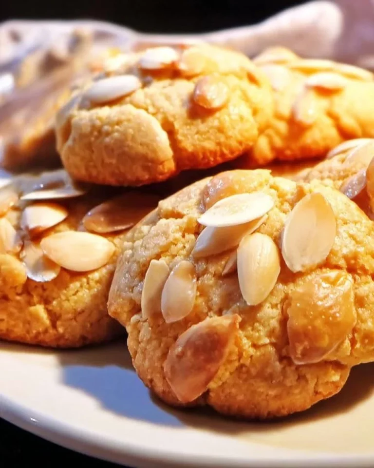 Delicious homemade Bethmännchen Cookies on a decorative plate
