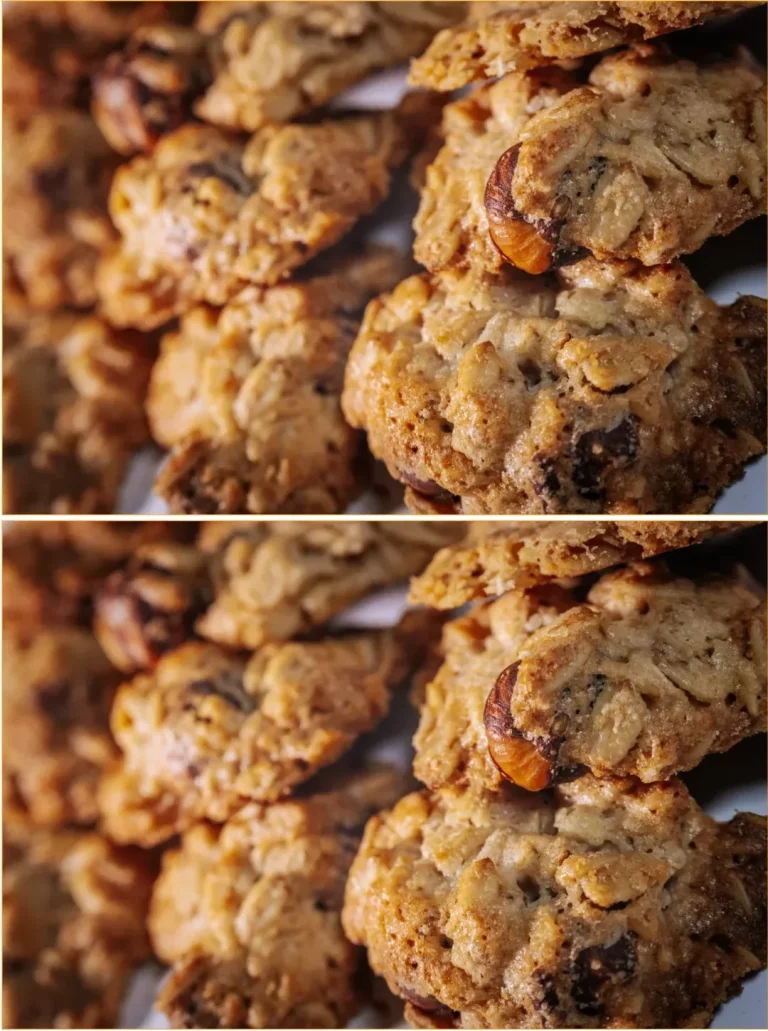 Freshly baked Hazelnut Biscotti on a rustic wooden table