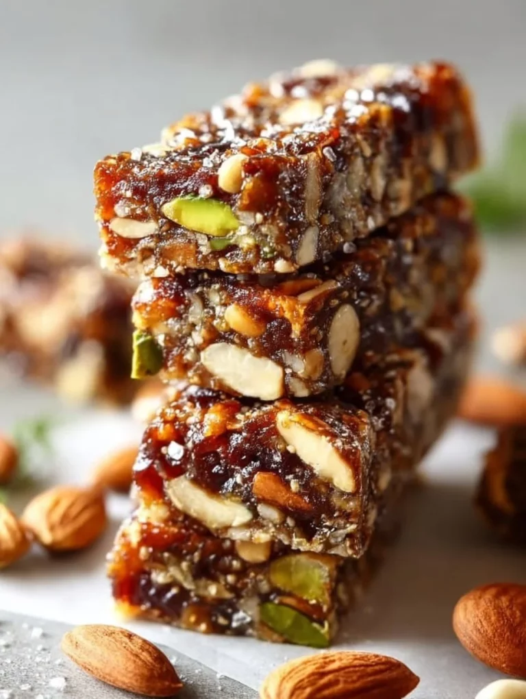 Homemade healthy date bars topped with nuts and seeds