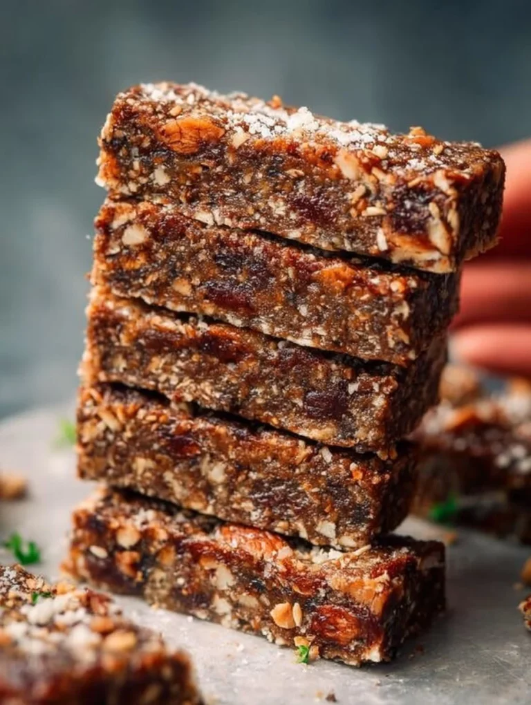 Healthy date bars made with nutritious ingredients for a wholesome snack.