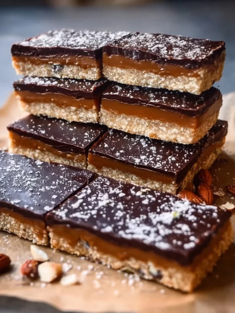 Homemade healthy TWIX bars made with nutritious ingredients.