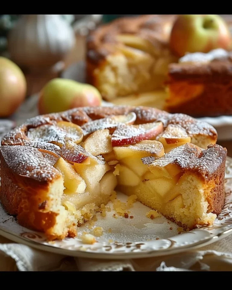 Homemade apple cake with fresh apples and spices