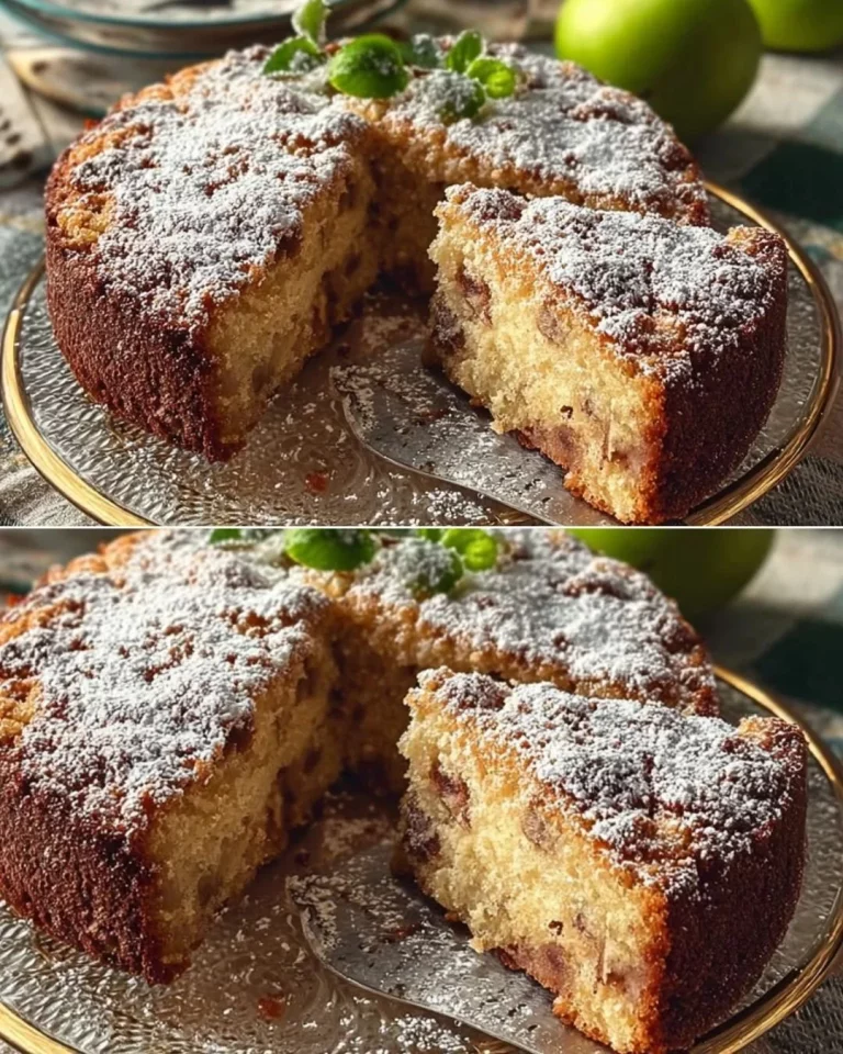 Homemade Irish apple tart with caramelized apples and golden crust.
