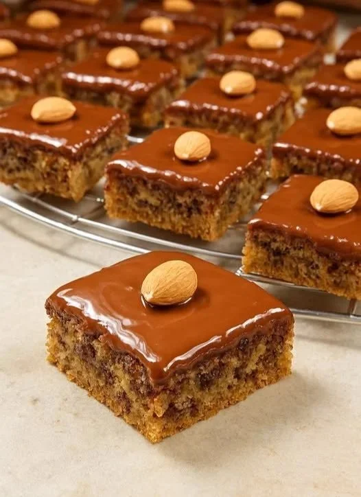 Juicy Christmas Almond Slices served on a festive platter