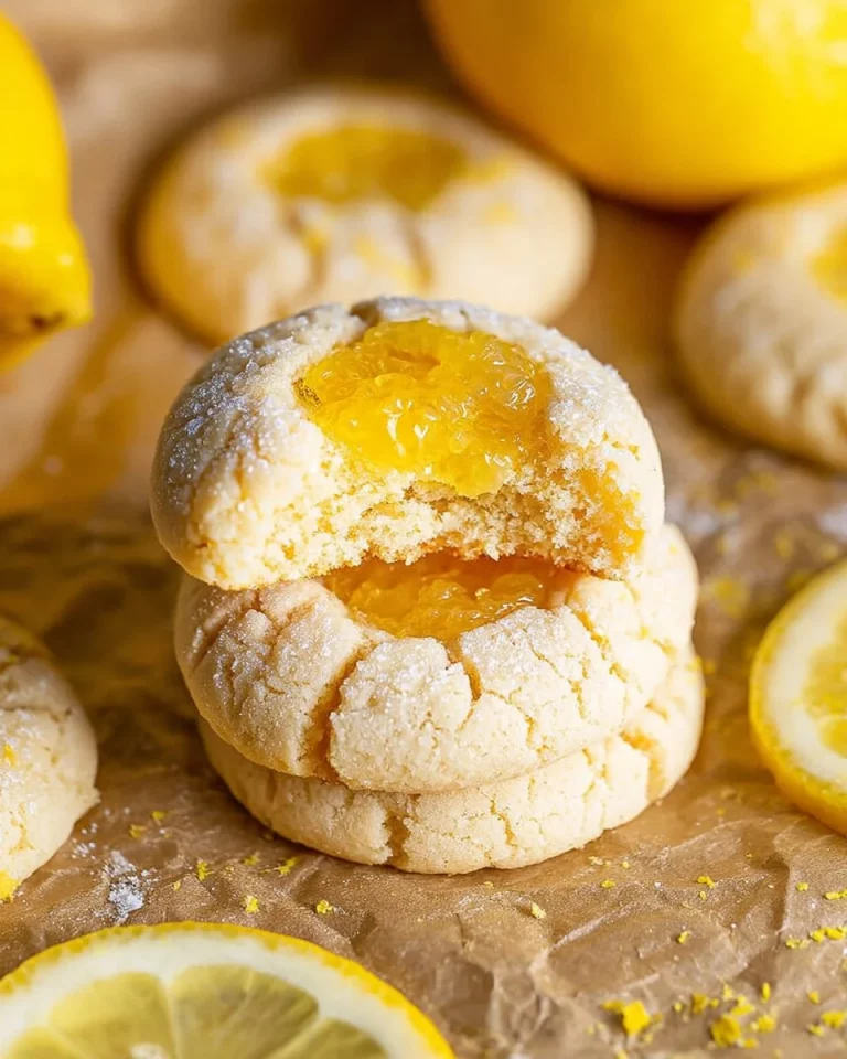 Delicious homemade Lemon Bar Cookies with a zesty lemon topping.
