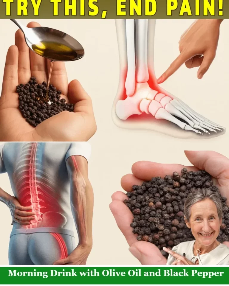 Healthy morning drink with olive oil and black pepper for wellness.