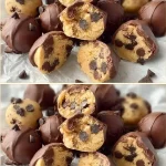 Delicious no-bake cookie dough bites ready to enjoy.