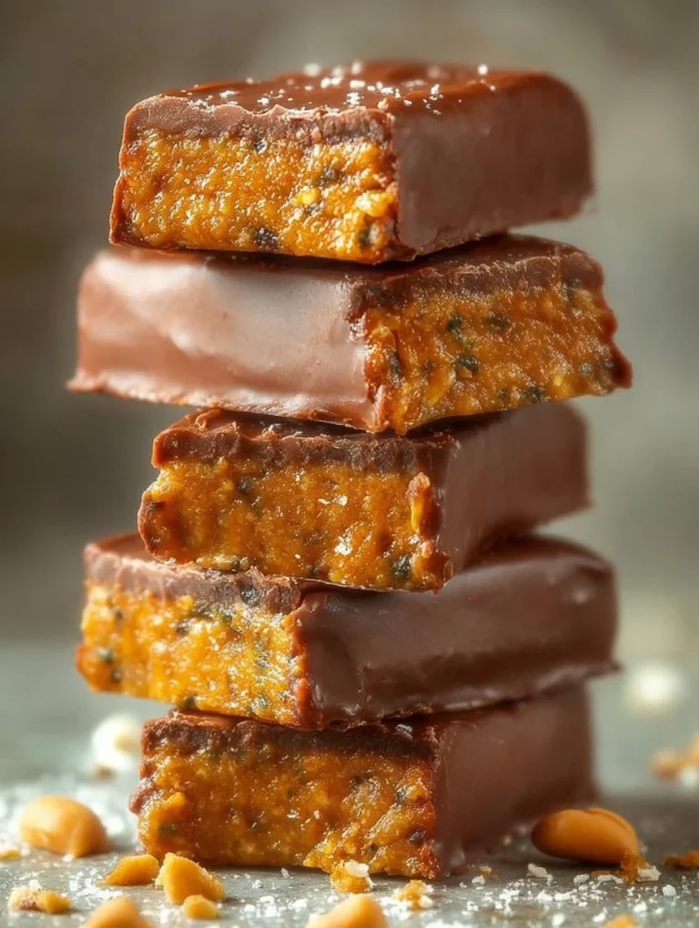 No bake peanut butter protein bars topped with chocolate and nuts