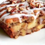 Delicious Oatmeal Apple Bake served in a breakfast bowl with apples on top.