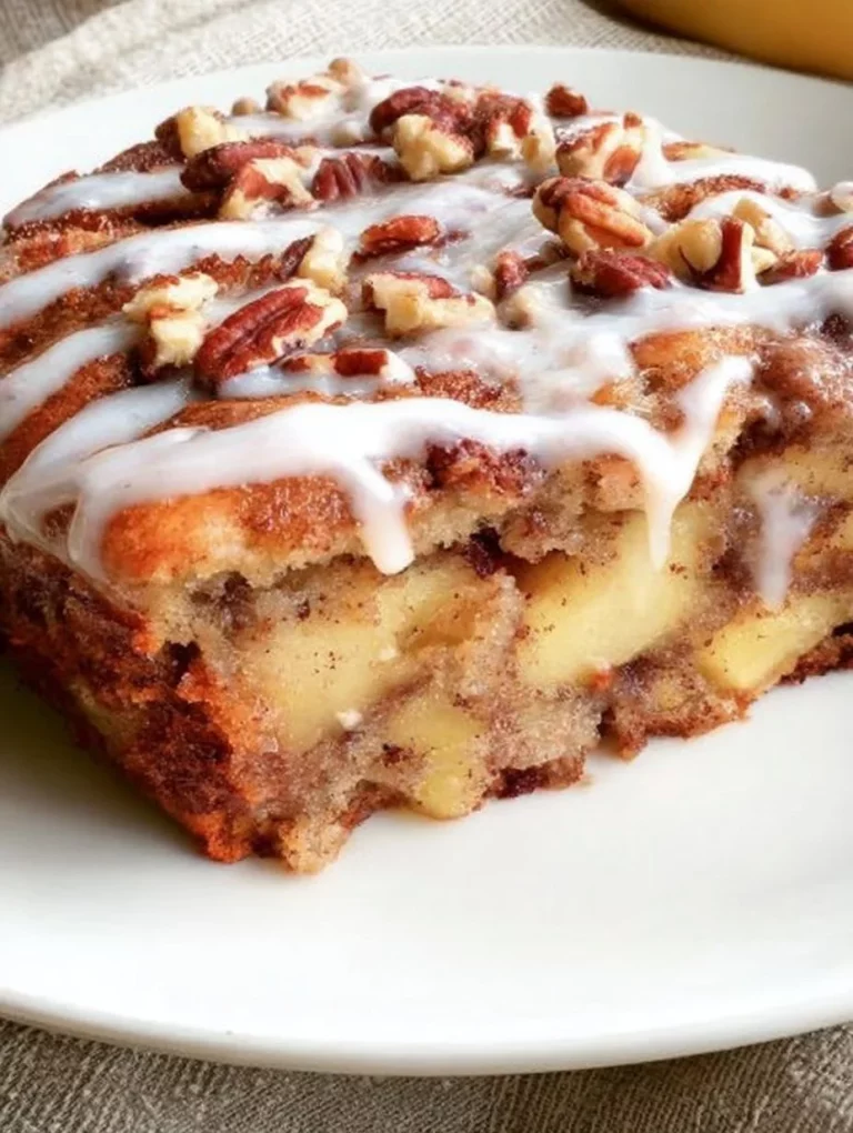 Delicious Oatmeal Apple Bake served in a breakfast bowl with apples on top.