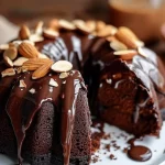 Oatmeal Banana Apple Cake topped with fresh banana slices and apples