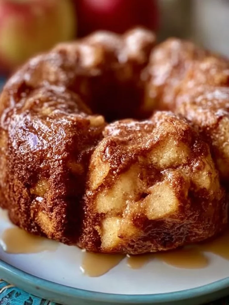 Delicious slice of old-fashioned apple cake on a plate with fresh apples