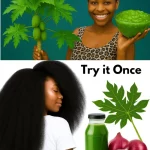 Fresh papaya leaves used for natural health treatments and remedies.