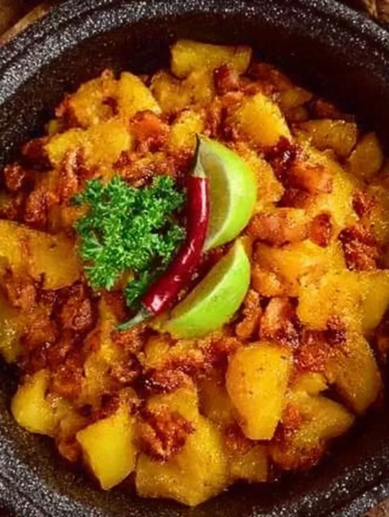 Bowls of Peasant Potato Paprikash garnished with fresh herbs