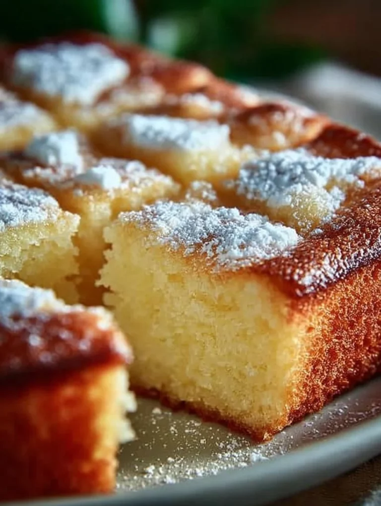 Perfectly baked French Butter Cake with a golden crust and soft texture