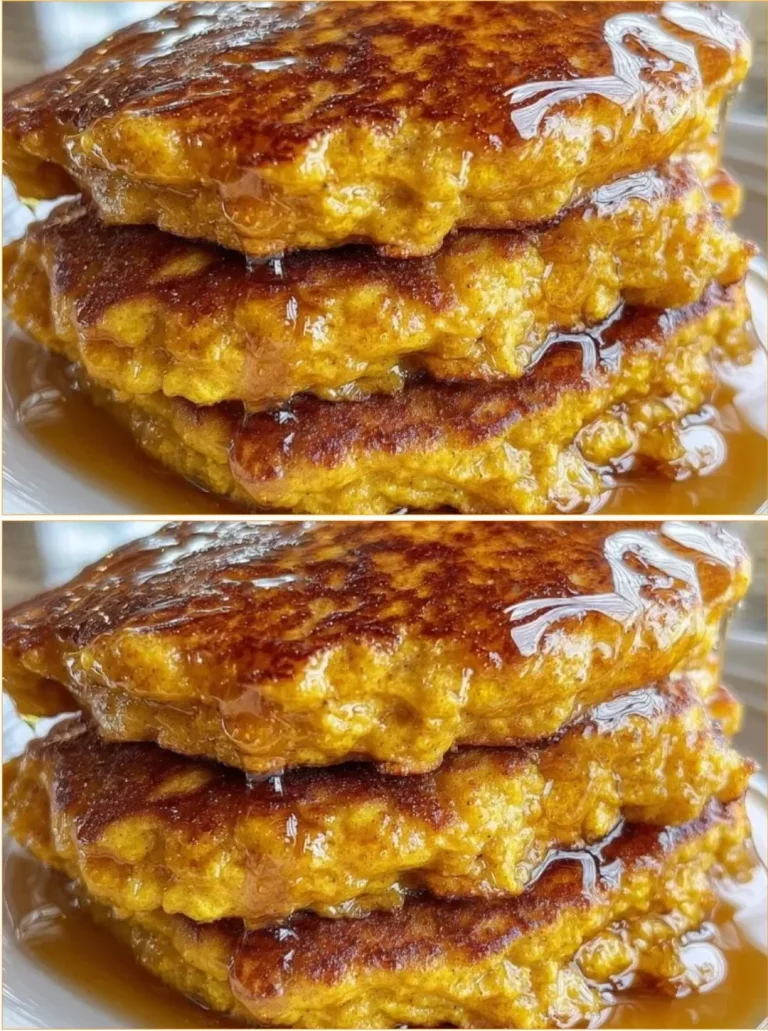Stack of pumpkin cottage cheese protein pancakes topped with syrup