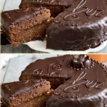 Delicious Sacher Cake with chocolate icing and apricot filling on a plate.