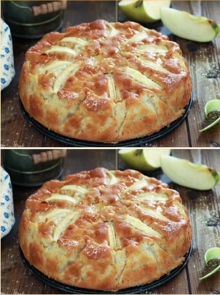 Soft apple cake with fresh apples and a golden brown crust