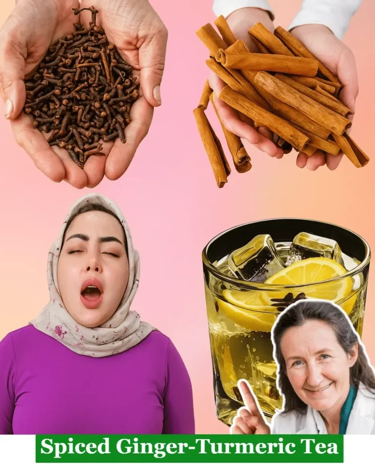 Cup of spiced ginger-turmeric tea with fresh ginger and turmeric roots