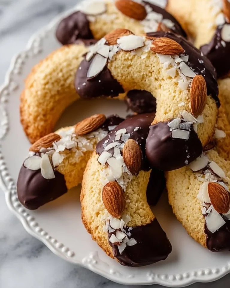 Traditional German almond crescents baked to perfection