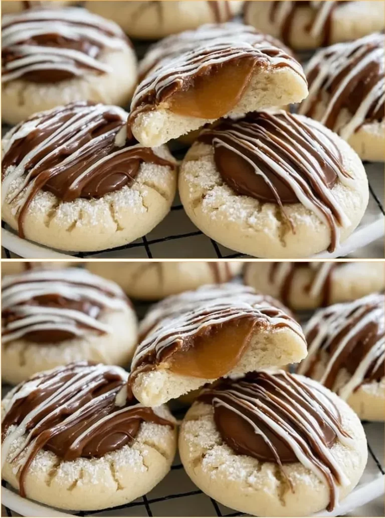 Delicious Twix cookies with a fingerprint design for a unique touch