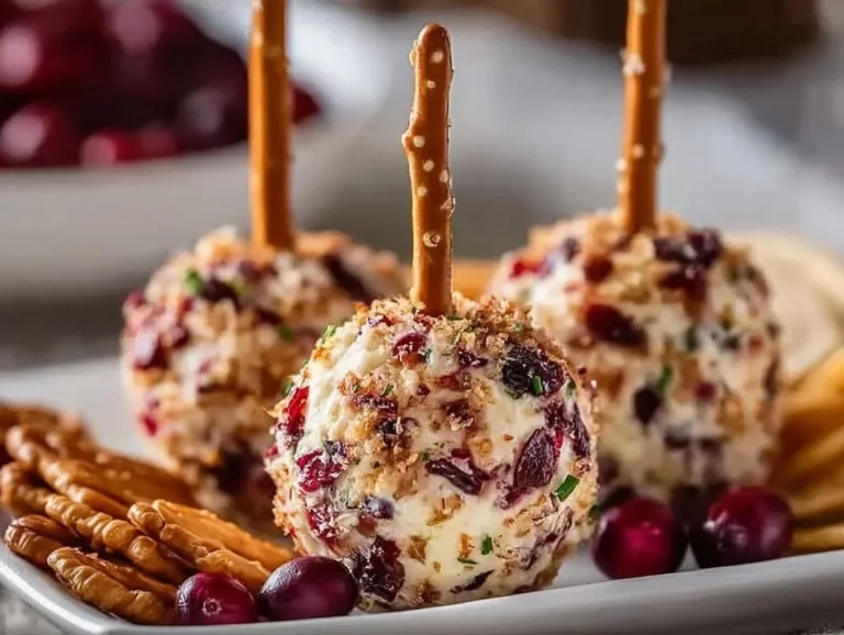 Two-Bite Cranberry Cheese Ball Pops for easy party appetizers