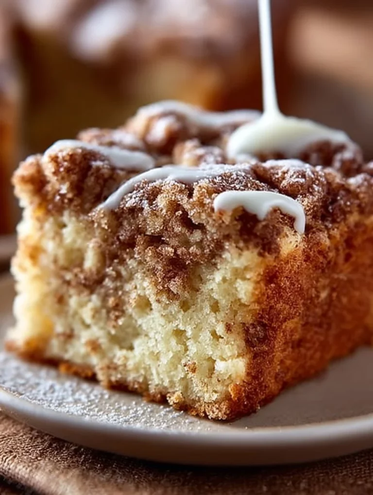 Delicious slice of Ultimate Coffee Cake topped with crumbly streusel