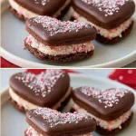 Valentine's sandwich cookies decorated with heart shapes and colorful icing.