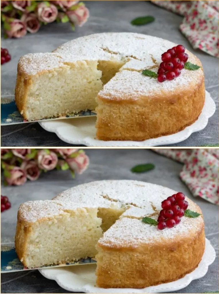 Delicious Water Cake served on a decorative plate with fresh fruits