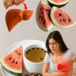 A refreshing glass of watermelon seed drink garnished with mint leaves.