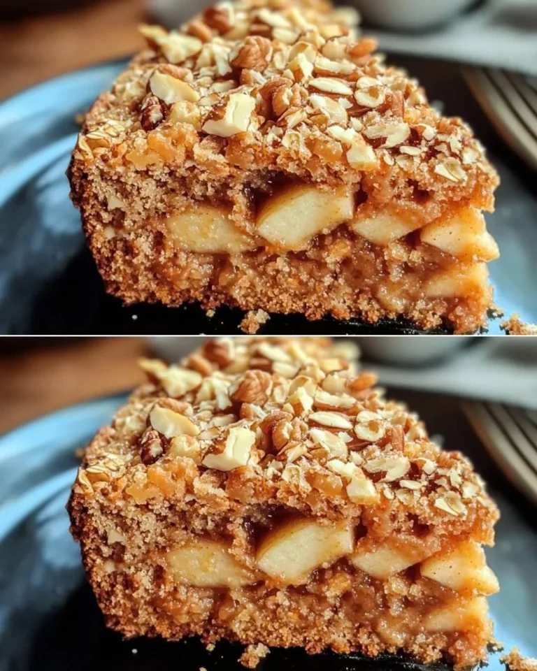 Wholesome oatmeal apple carrot breakfast cake slice on a plate