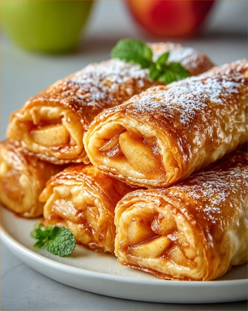 Delicious Air Fryer apple pie roll ups with cinnamon apples