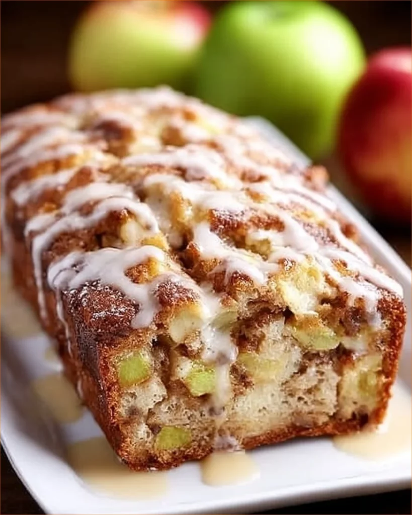 Deliciously baked Apple Cinnamon Sourdough Bread with cinnamon and apple pieces