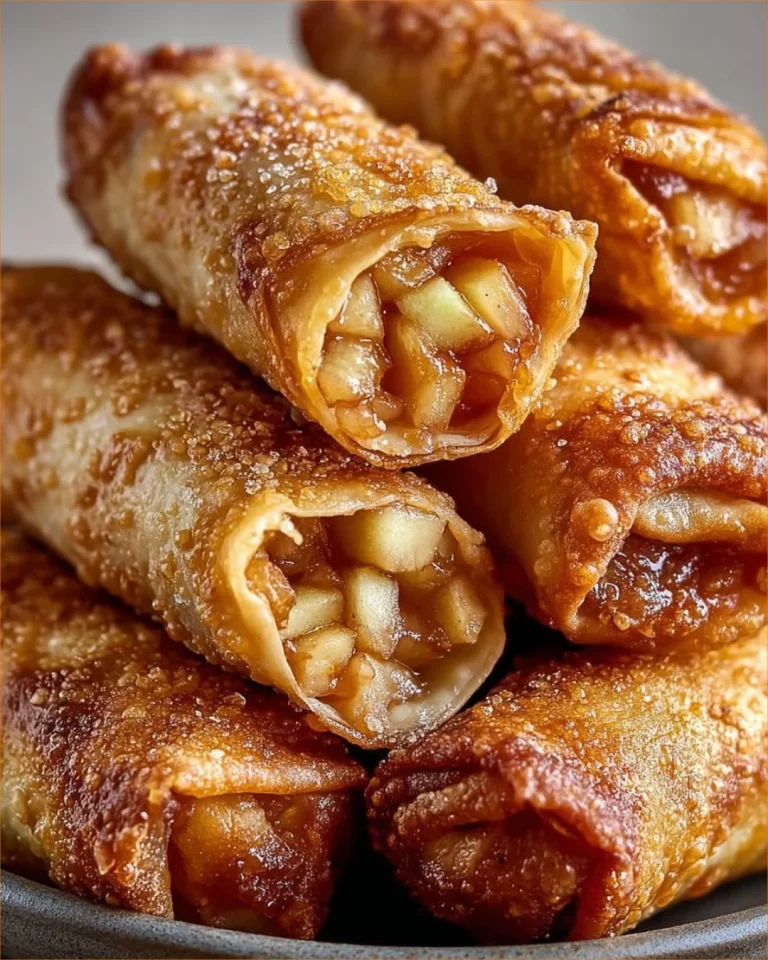 Apple pie egg rolls with crispy wrappers and sweet apple filling