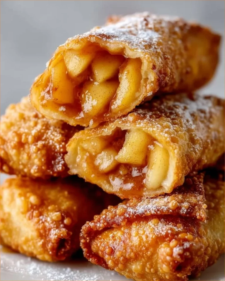 Delicious apple pie egg rolls filled with warm apple pie filling