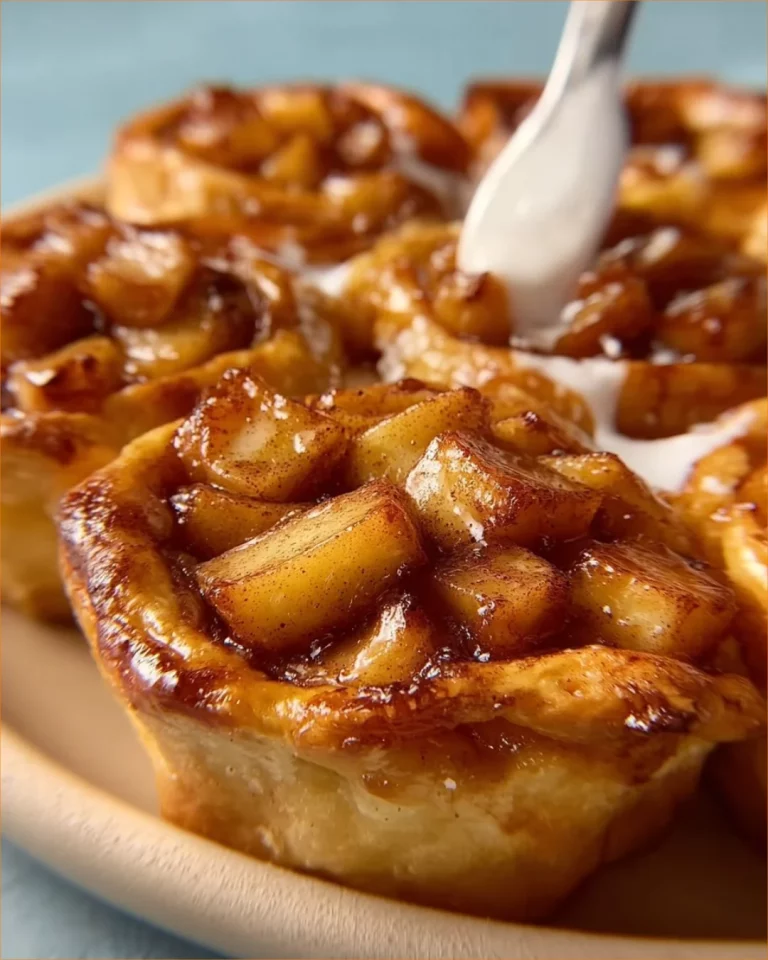 Delicious cinnamon roll apple pie fresh out of the oven