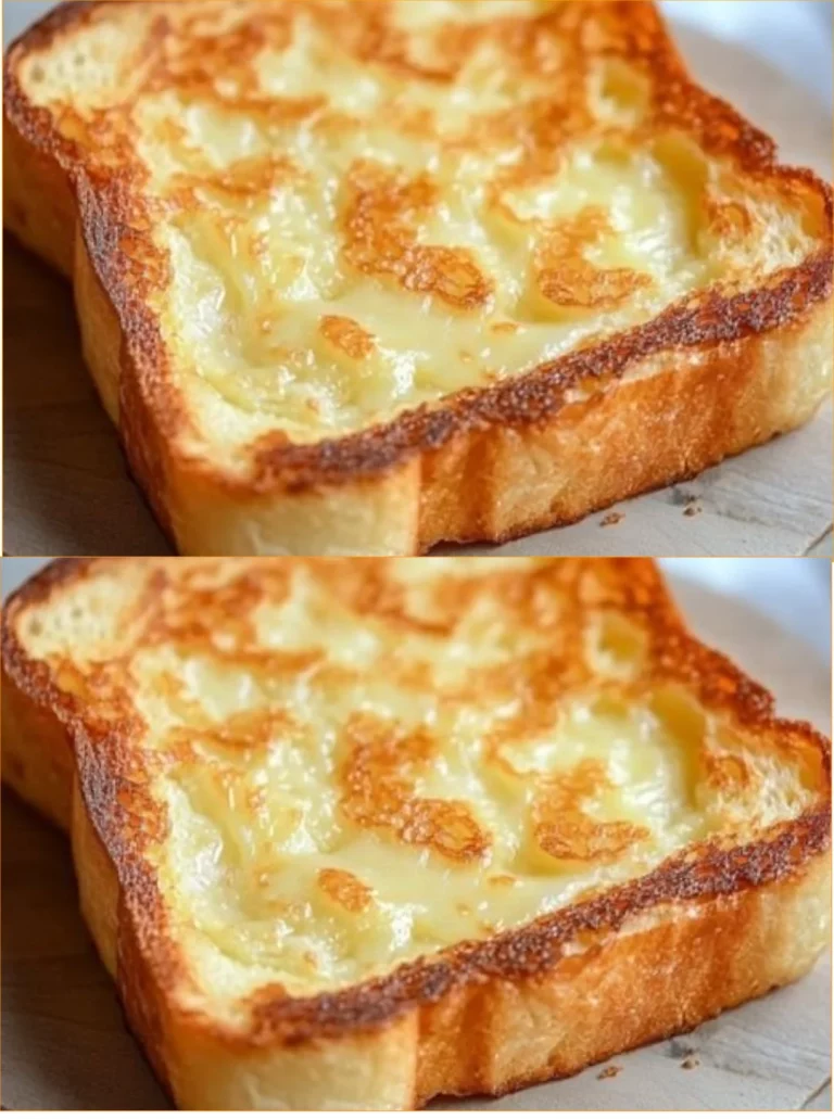 Delicious cheesy Texas toast topped with melted cheese and herbs