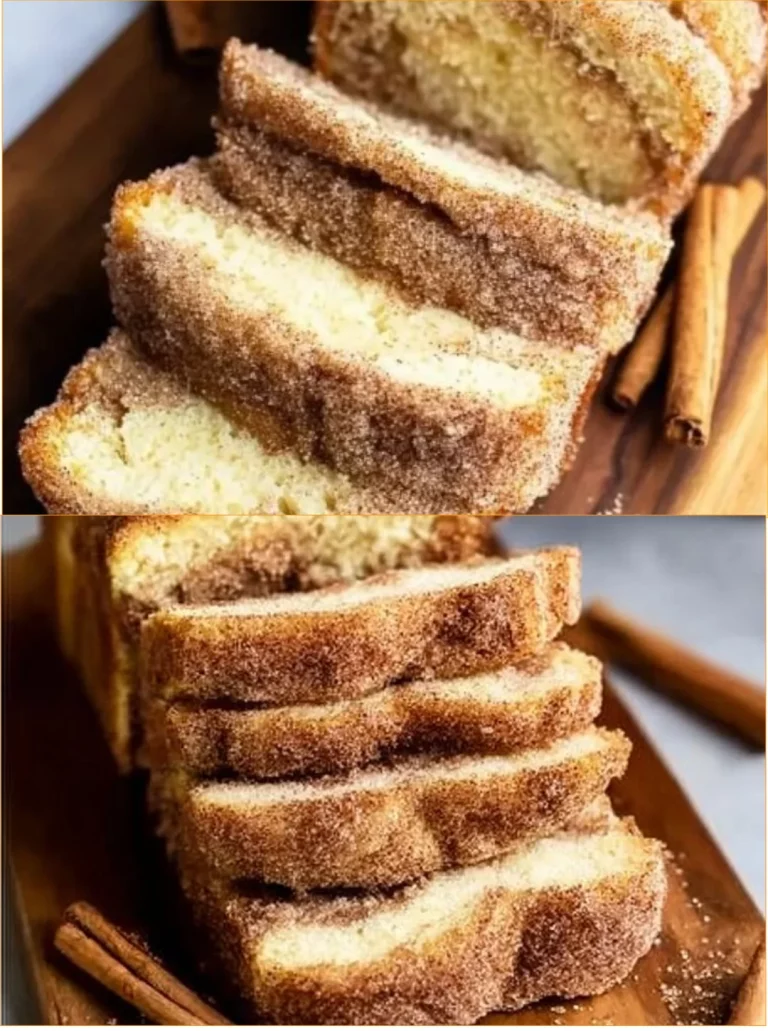 Slice of cinnamon sugar donut bread topped with cinnamon and sugar