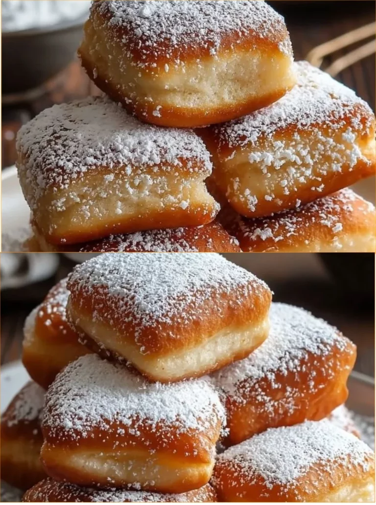 Easiest vanilla French beignets dusted with powdered sugar
