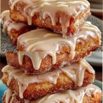 Delicious easy baked donut bars with a sweet maple glaze on top