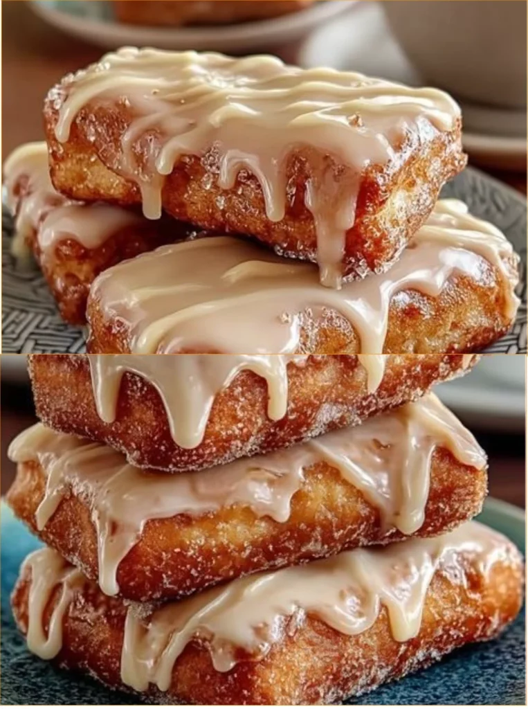 Delicious easy baked donut bars with a sweet maple glaze on top