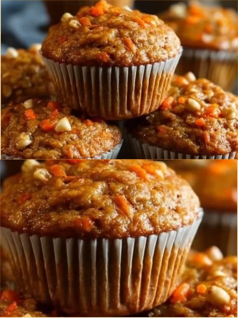 Freshly baked carrot oatmeal muffins on a cooling rack