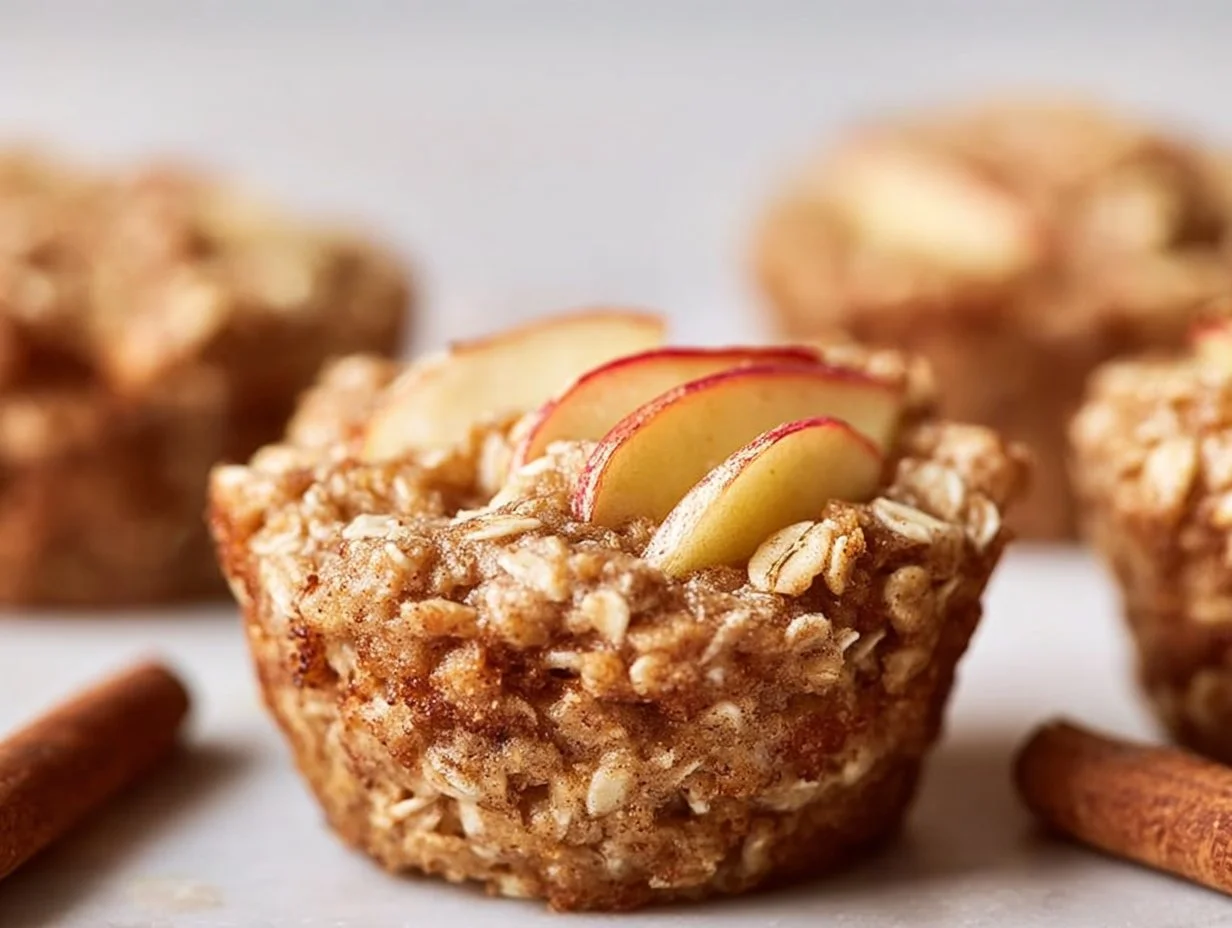 Fluffy Baked Apple Cinnamon Oatmeal Cups