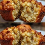Freshly baked Greek Yogurt Apple Muffins with a golden brown crust.